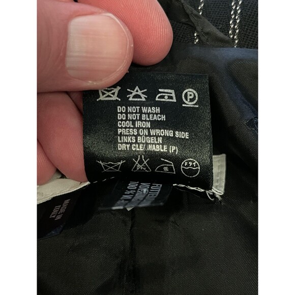 Escada Elements Blazer Jacket Womens 40 Black Pinstripe Wool Silk Made Italy - Picture 10 of 11